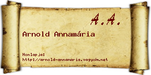 Arnold Annamária névjegykártya
